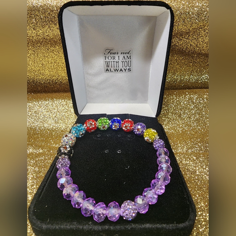 Multicolor Crystal Sparkling SALVATION Beaded Bracelet